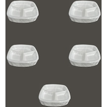 Dağyüce Tek Kullanımlık Köpük 3 Bölmeli Tabldot Köpük Tabak - 23.5x25 Cm. - 10 Adetlik 5 Paket