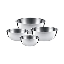 Gourmet 4 Parça Paslanmaz Çelik Karıştırma Kabı Seti, 0,75 L - 2,75 L, Karıştırma Kabı, Salata Kasesi, Servis Kasesi, Cromargan , Üst Üste Saklanabilir