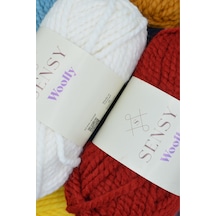 Woolly 5 Adet El Örgü İpi Atkı Bere Şapka İp Panço İpi Hırka İpliği Örgü İpi Sarı