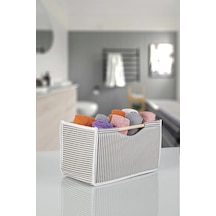 Tahta Saplı Mini Gri Düzenleyici Kutu, Dekoratif Organizer 32x17x18 Cm Keçe 10 X 15 Gri Diğer