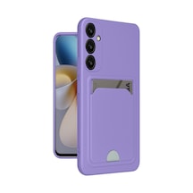 Samsung Galaxy  Uyumlu,  A26 Kılıf Kelvin Kartvizitli Silikon - Lila