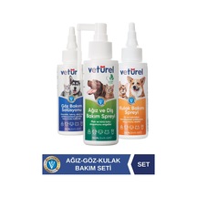 Veturel Kedi Köpek Göz Ağız Kulak Uyuzu Enfeksiyon Koku Giderici Bakım Seti 3 x 100 ML