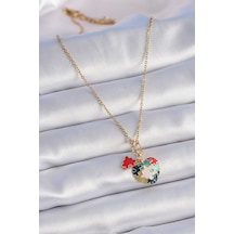 316l Çelik Gold Renk Yapboz Motif Kalp Figür Charm Model Kadın Kolye - Tj-bko9316 Gümüş