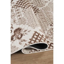 Villadia Home Textile Kaymaz Taban Modern Desen Halı Yolluk Leke Tutmaz Kolay Temizlenir Koridor Salon Yatak Mutfak Odası Vd1101bej Bej