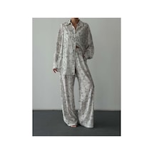 Quzu Batik Desenli Pantolon Ekru