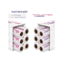PlotterSarf® Premium 80 G Plotter Kağıdı 45 CM x 50 M 12 Rulo