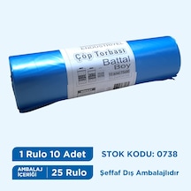 Egeplast Endüstriyel Çöp Torbası Battal Boy 75X90 Koli 25 Rulo