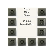 Ovivo Mina Füme 10 Adet Topraklı Priz