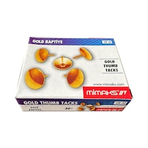 Mimaks Pirinç Gold Altın Renk Raptiye Standart Boy - 30 Adetlik Kutu