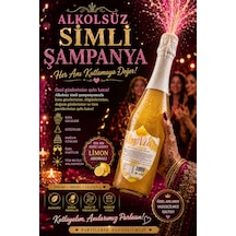 Alkolsüz Şampanya Limon Aromalı Simli İçecek Alkolsüz Salla Patlat Şampanya