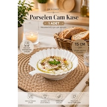 Porsima 1747n Porselen Kase Yaprak Desenli Derin Salata Kase 15cm