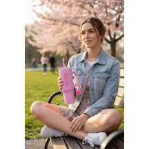 Barbie Lisanslı Pembe Serisi Çift Cidarlı Pipetli Çelik Termos 26.5 Cm, 2019120310102 Diğer