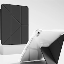 İpad Air 13 İle Uyumlu 13 İnç Kılıf 2025 A3269 Kalem Koyma Bölmeli Ultra Koruma Antişok Yatay Dikey Şekillerde Stand Seçeneği Uyku Modlu New Attractive Hx99 Smart Cover Kılıf Siyah