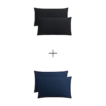 Lionas Stella Flavo 4'lü Yastık Kılıfı 50x70+20cm Kapaklı Siyah-lacivert Siyah