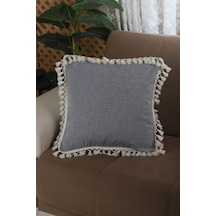 Dnc Home Tekstil Ndchome Gri Antrasit Ponponlu Kırlent43 X 43