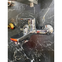 İsaoğlu Yapı Gümüş Banyo Bataryası Kare Büyük Tasarım Krom Duş Musluğu Banyo Armatür Gümüş