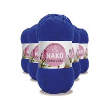 5 Adet Cotton Lüks Yelek Tunik Kazak Bluz Hırka İpi Yünü Saks Mavi 97561