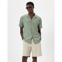Koton Kumaş Şort Oversize Pileli Chino Düğmeli Cep Detaylı Bej 4sam40179hw Ekru