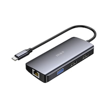 Type-c 7si 1 Arada Usb Hub Docking Station, 4k 60hz Hdmı, Gigabit Ethernet, Pd 100w Şarj, 3 Usb 3.0 Port, Çift Ekran Destekli Macbook Laptop Adaptörü N850