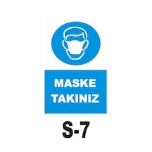 Iş Güvenliği Pvc Dekota Uyarı - Ikaz Levhası Maske Takınız