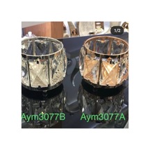 Dekoratif Taşlı Metal Gold Mumluk / Şamdan Sarı