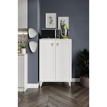 Kale Çok Amaçlı Dolap Mutfak Balkon Kiler Banyo Ayakkabılık Dolabı Beyaz Gold