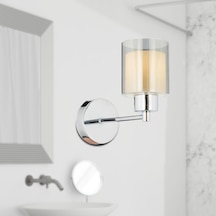 Goldie Krom Kaplama Duvar Lambası Yatak Odası-Yatak Başı-Banyo İç Krom