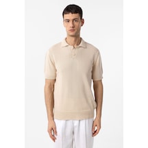 Antioch 100% Pamuk Polo Yaka Triko T-shirt Taş