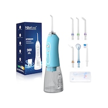 Şarjlı Kablosuz Ağız Duşu, Hızlı Ve Etkili Diş Arası Temizliği 300 Ml Su Hazneli, 5 Modlu, 6 Başlıklı, Ipx7 Su Geçirmez, Diş Taşı Temizliği Gök Mavi