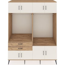 Kronos Gardrop 7 Raflı 2 Çekmeceli 2 Askılı 176x59x221 Çam-aytaşı/çam Aytaşı/çam