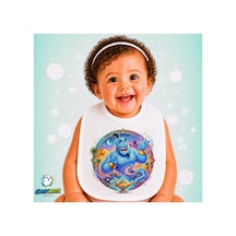 Alaaddin Keten Bebek Mama Önlüğü Yumuşak - Emici - Yıkanabilir - Özel Tasarım P001 Çok Renkli