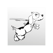 Folyo Sticker Kızgın Köpek 50cm Uzunluk Siyah
