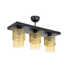 Üçlü Bal Cam Kafes Model Modern Plafonyer Avize C