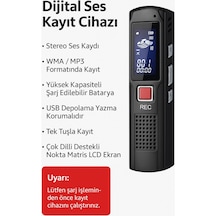 8 Gb Dijital Ses Kayıt Cihazı Stereo Kayıt Tek Tuşla Kullanım Minimal Tasarım, Maksimum Ses Kalitesi