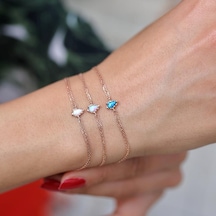 Opal Taşlı Bileklik Pembe Altın