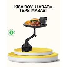 Mey İthalat Araç Bardaklık Tepsisi 360 Dönebilen Kol Ayarlı Geniş Yemek Alanlı