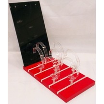 Ahşap Saat Display Küçük Boy Kırmızı