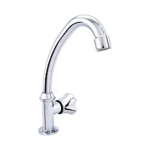 Topaç Tekli Lavabo Bataryası Dönerli Alttan Krom