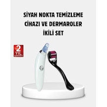 Evde Profesyonel Cilt Bakımı Dermaroller + Siyah Nokta Temizleyici Setı