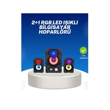 Mey İthalat Rgb Işıklı Usb Hoparlör Seti 9w Çıkış Gücü Derin Bas
