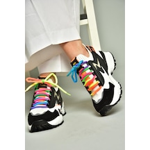 Fox Shoes U602602502 Siyah/beyaz Süet Kadın Spor Ayakkabı Sneakers Siyah/beyaz-süet Çok Renkli