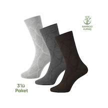 Bambu Erkek Soket Çorap - 3 Çift - Dikişsiz - Bakü - 17672 - Set 3 Çok Renkli
