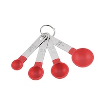 Kırmızı 4 Adet/takım Yeniden Kullanılabilir Ölçüm Çay Kaşığı Çok Amaçlı Kullanışlı Iyi Kavrama Mezun Bardak Küçük