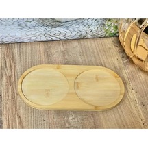 Tr 2 Bölmeli Oval Yağdanlık Ve Sosluk Altlığı - Şık Doğal Ahşap Görünümlü Stand Mutfak Tezgahı Için Düz Diğer