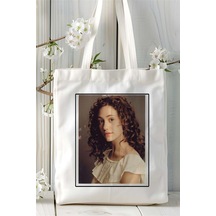 Art Hediye Emmy Rossum Baskılı Bez Çanta Omuz Çantası Kişiye Özel Desen 3 Çok Renkli