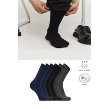 Ozzy Socks 3 Çift Siyah Lacivert Antrasit Viskon Dikişsiz Rahat Nefes Alabilir Erkek Soket Çorap Seti Çok Renkli
