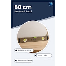 Su Terazisi 50 Cm Mıknatıslı Alüminyum Gövdeli Gri Hassas Ölçüm D