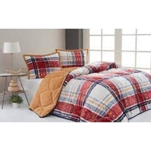 Comforter Boris Kırmızı Ekru Çift Kişilik Yorgan Seti Kırmızı - Ekru
