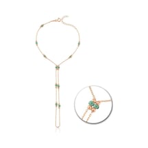 Orman Yeşili Boncuk Detay Rose Renk Gümüş Şahmeran Rose Gold