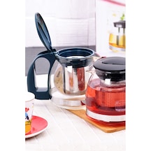 Demlik Süzgeçli Cam Demlik Çay Kahve Bitki Çayı Demliği 700 ML Saydam
